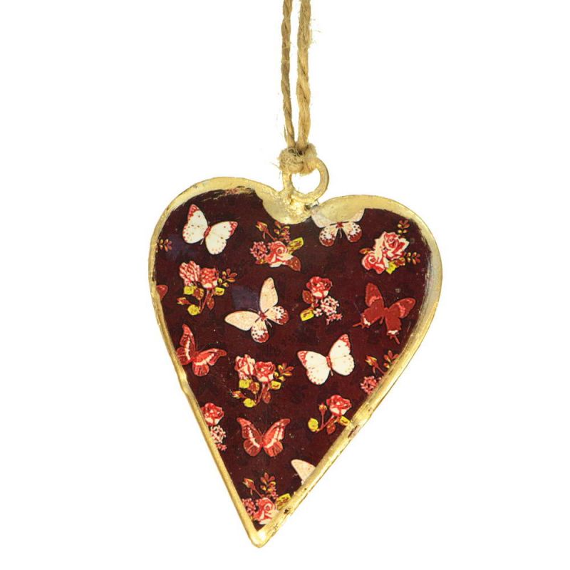 Small floral design hanging heart, 5x6cm