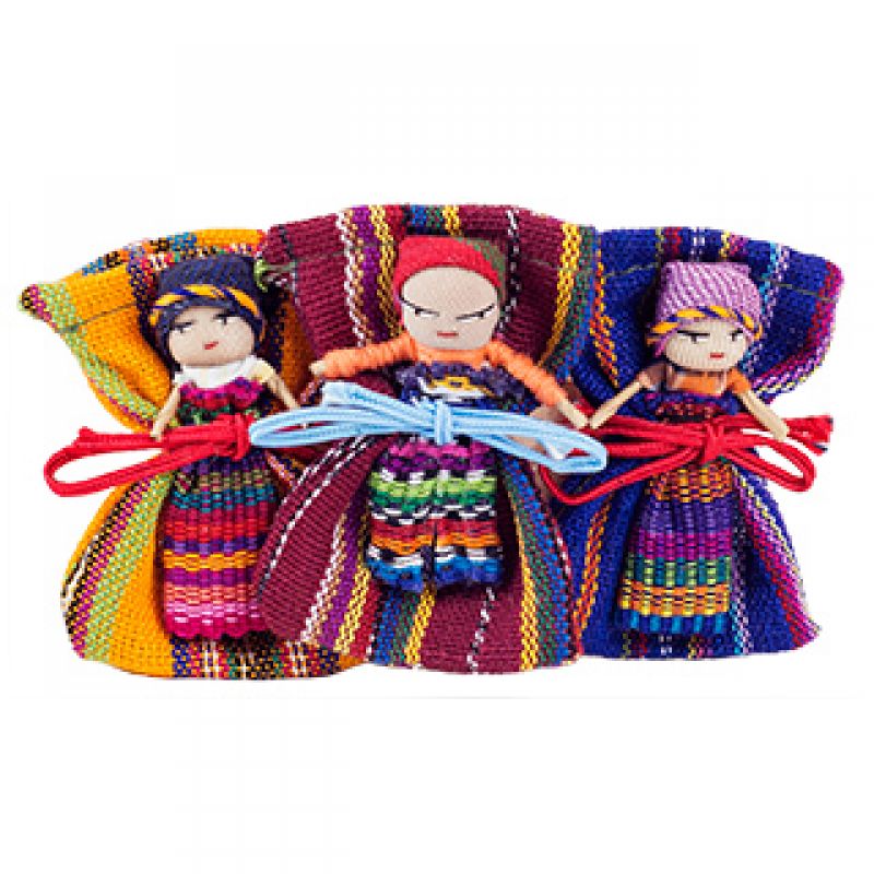 Large worry doll with bag