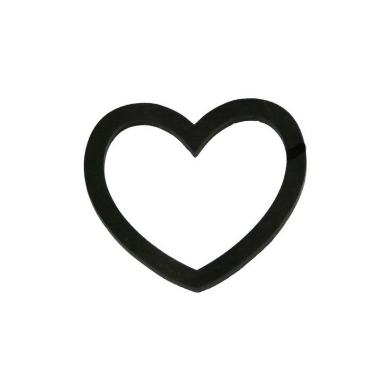 Little hanging outline heart-Black