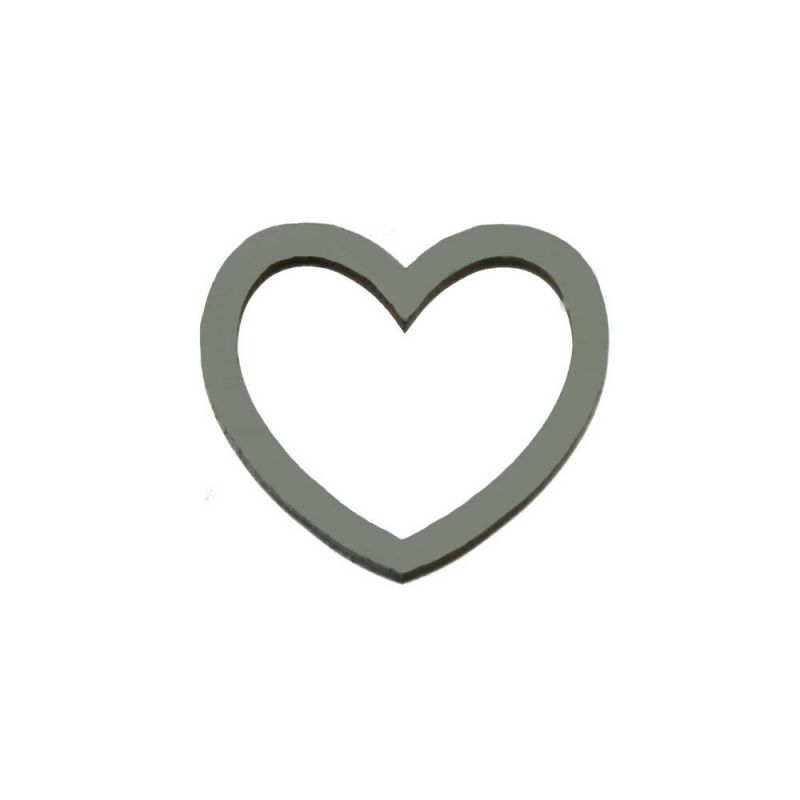 Καρδιά ξύλινη περίγραμμα - Γκρι