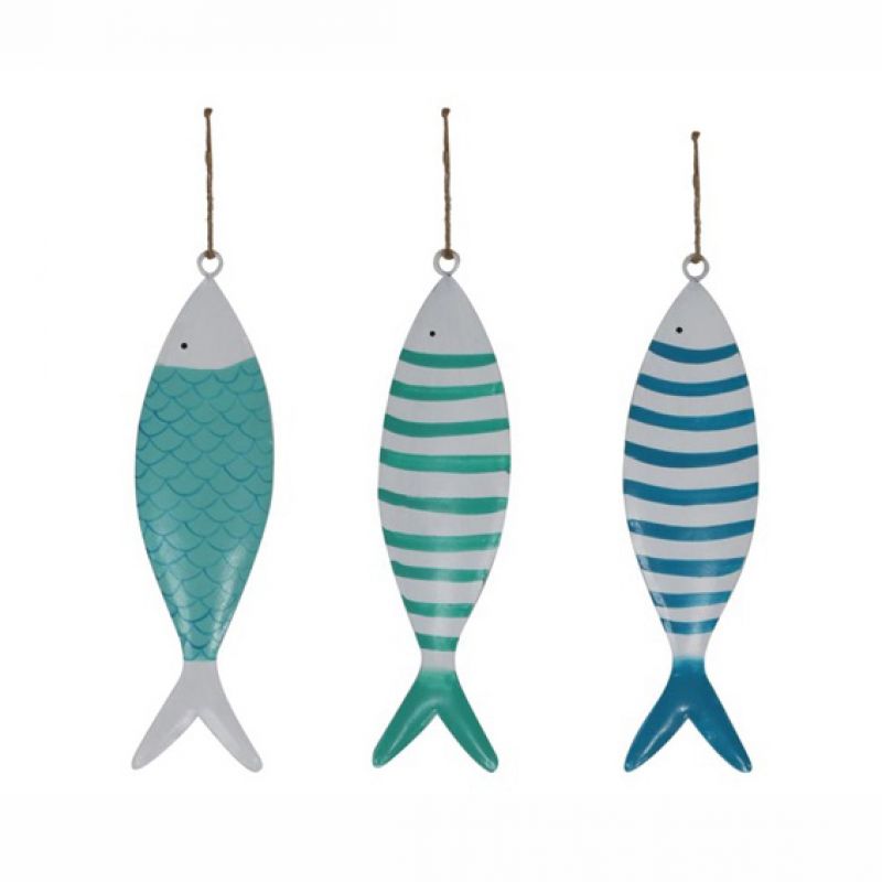 Hanger fish metal 12cm 3pc 