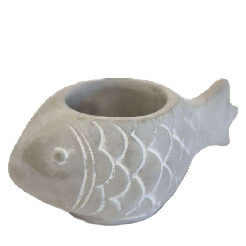 Planter fish cement 17x9x7,5cm