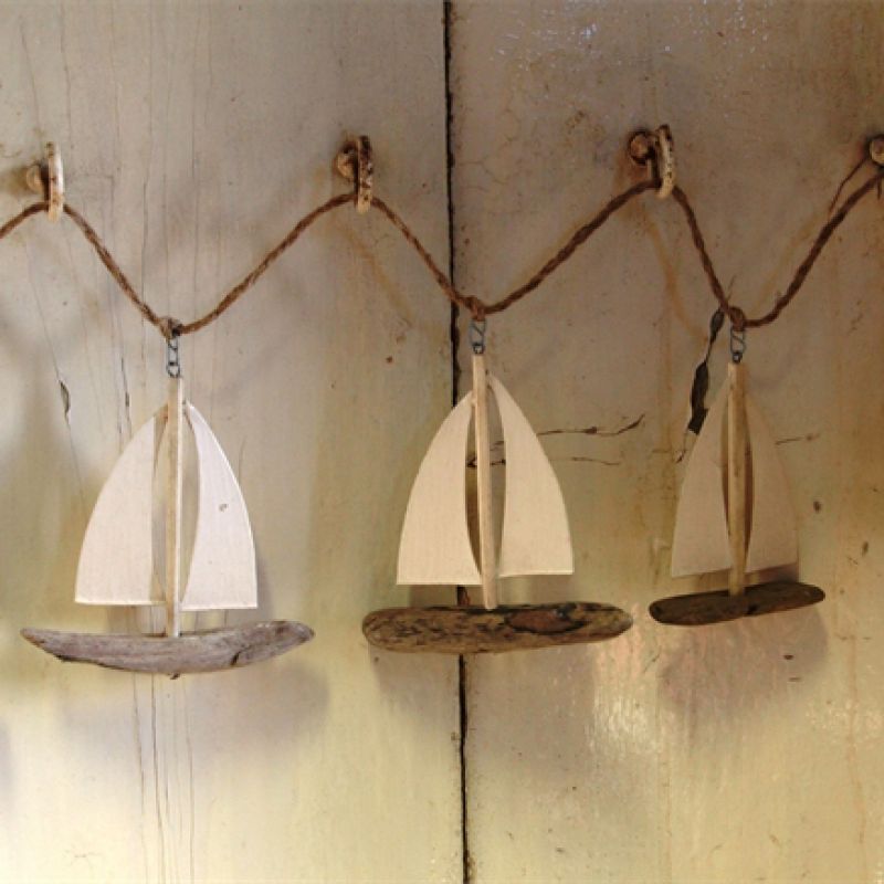 Driftwood boats garland 110cm