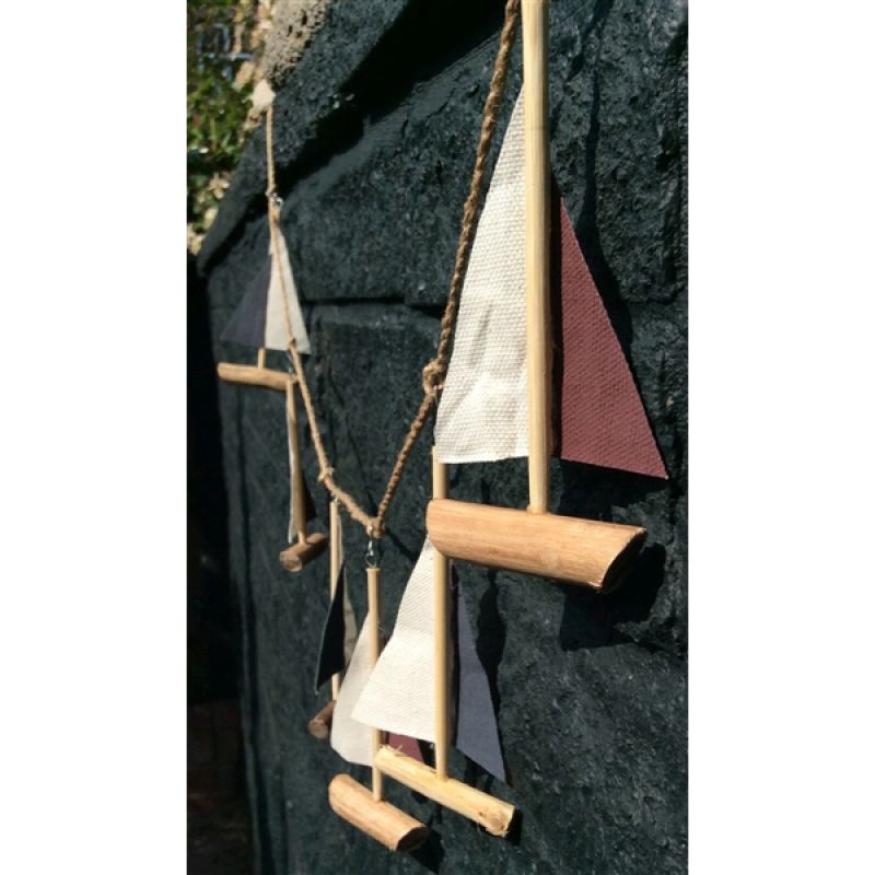 Fabric sails boat garland 101cmx13.5cm