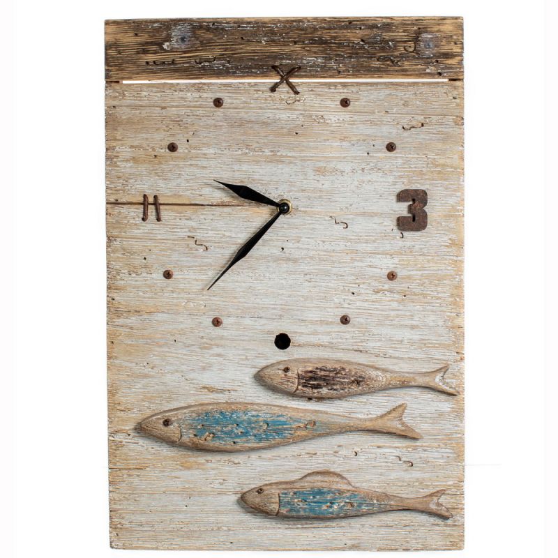 Three Fish Clock 45x30cm