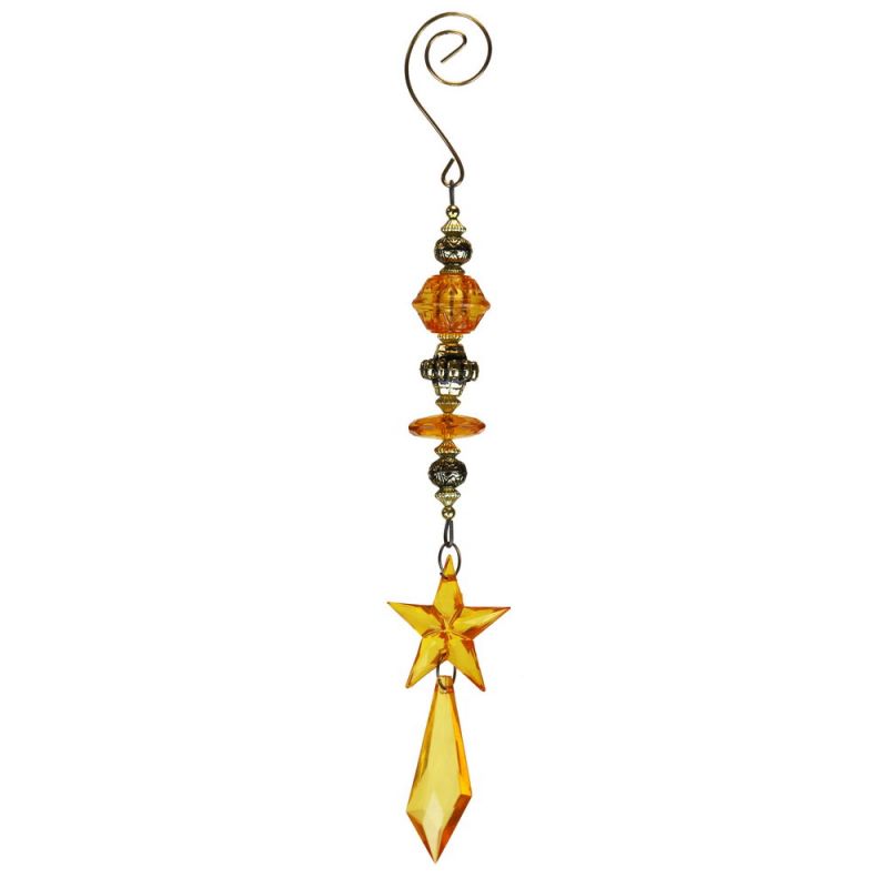 S/2 ornate jewel tassel dec gold