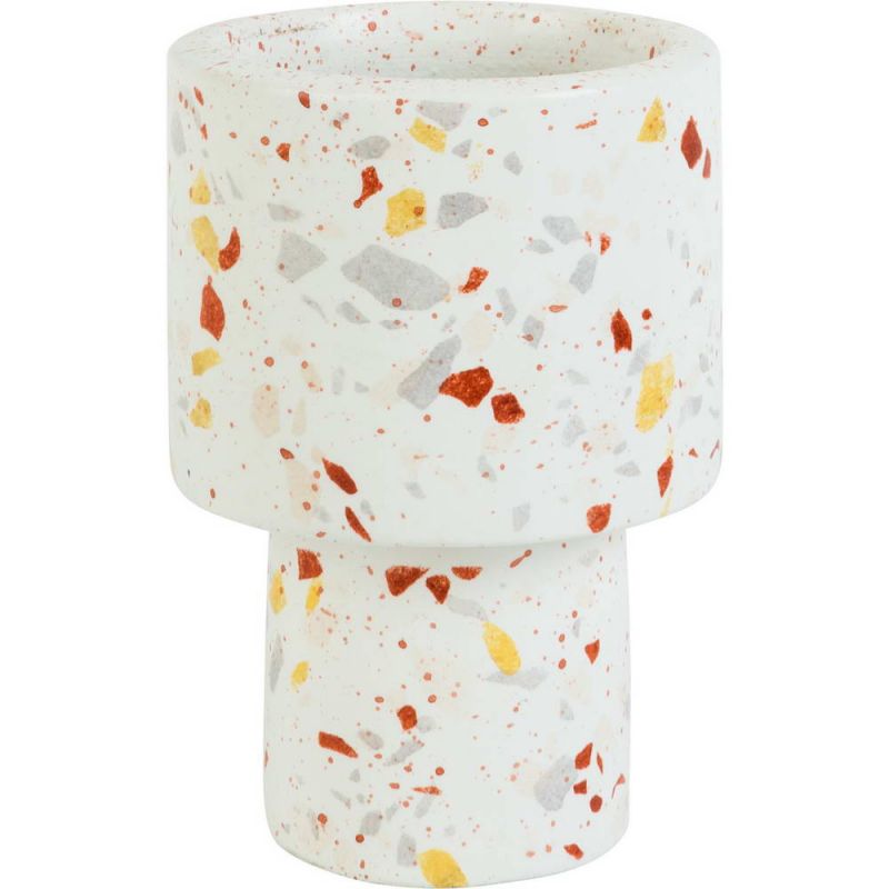 White terrazzo planter Dia:8cm