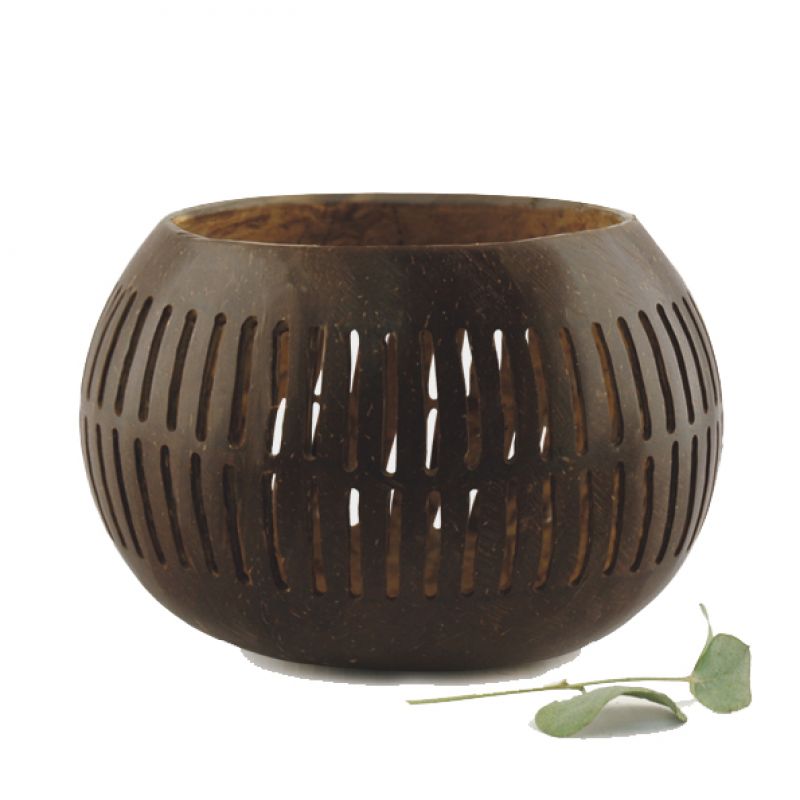 Coconut bowl – Brown vertical  lines (13cm approximately) 