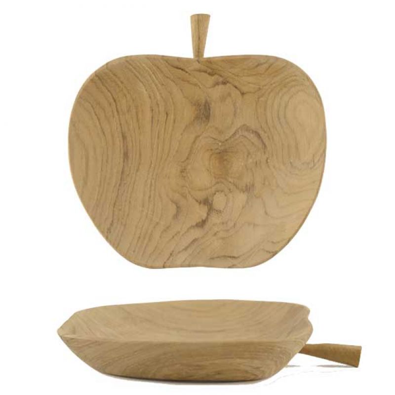 Μπολ μήλο ξύλινο 14x13εκ. - Φυσικό 