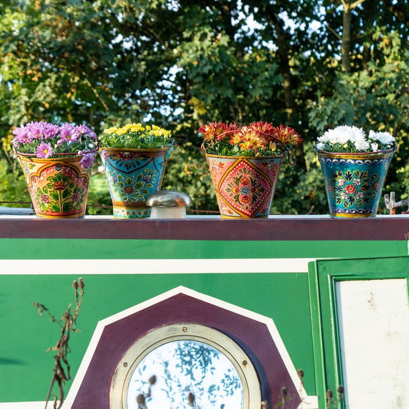 Κουβάς vintage ζωγραφιστός 25εκ. - τιρκουάζ