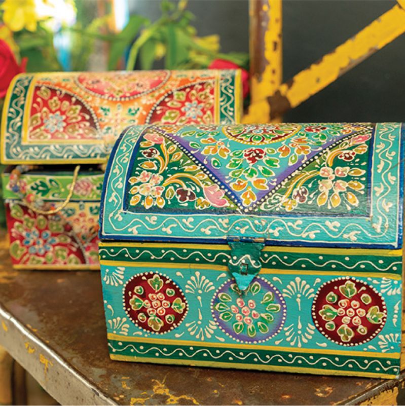 Κουτί ζωγραφισμένο - Lime 19x15εκ.