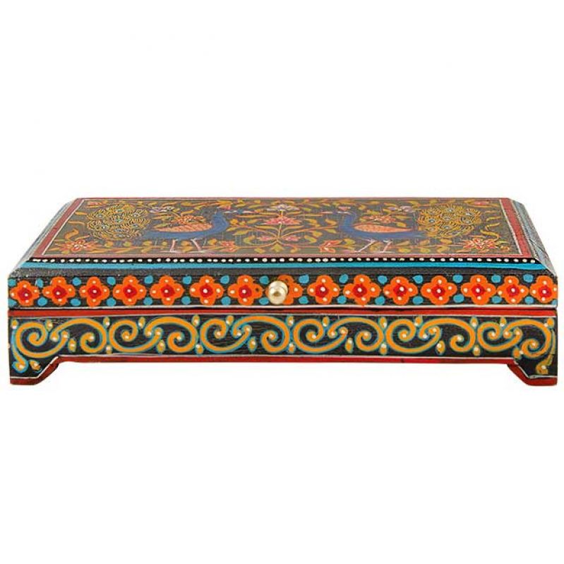 Κουτί ζωγραφισμένο Παγώνι 28εκ. Ξύλινο