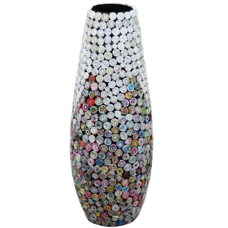 Tall  vase - Multi colors Recycled cardboard (interior); recycled paper (exterior)