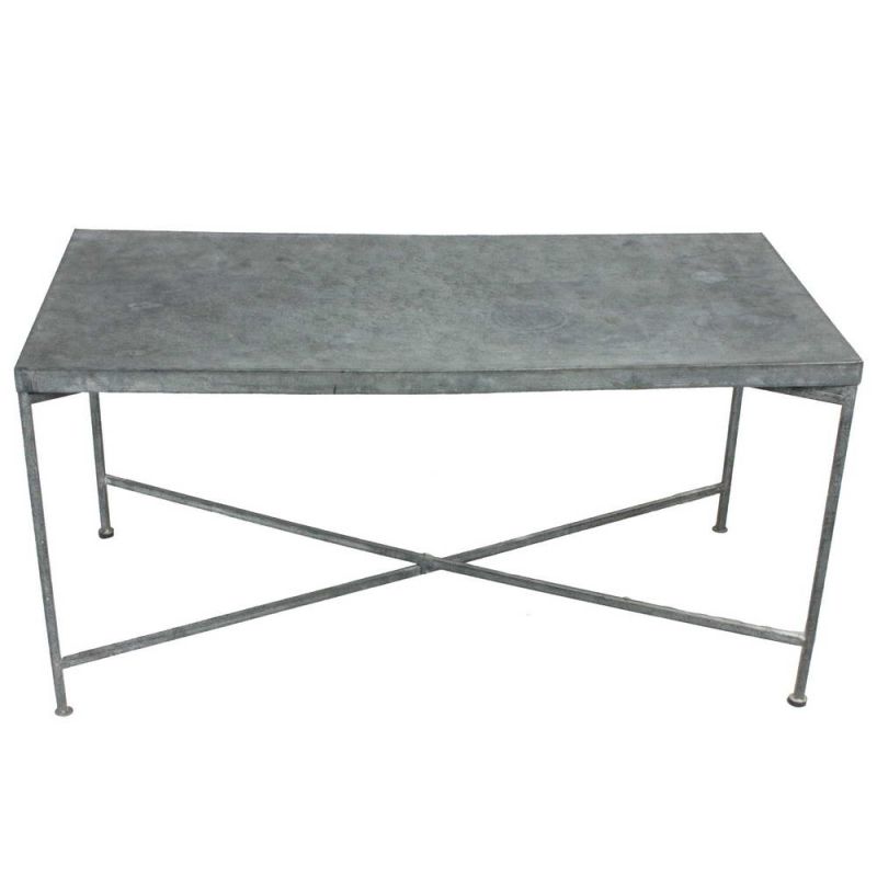 Galvanised coffee table W:105cm
