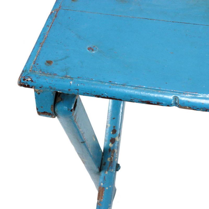 Vintage Wooden blu folding Table appx size 77x54x76cm