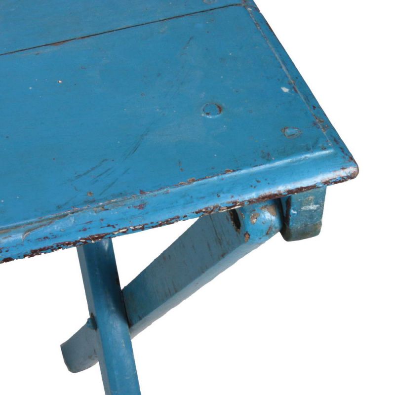 Vintage Wooden blu folding Table appx size 77x54x76cm