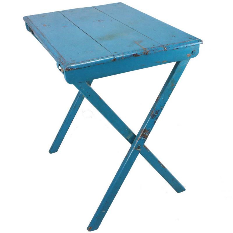 Vintage Wooden blu folding Table appx size 77x54x76cm