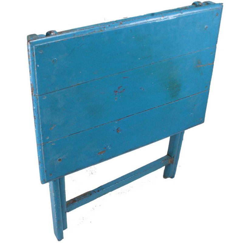 Vintage Wooden blu folding Table appx size 77x54x76cm