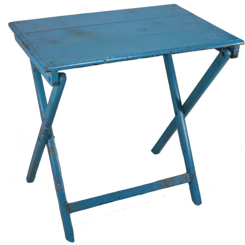 Vintage Wooden blu folding Table appx size 77x54x76cm