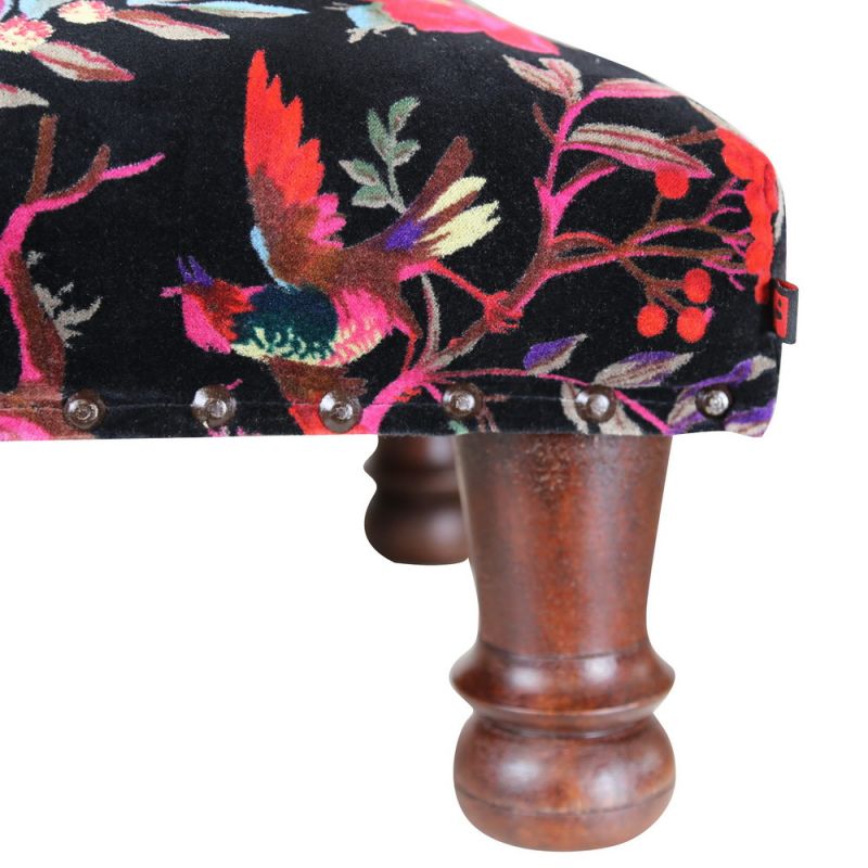 Footstool with velvet cotton 40x20cm