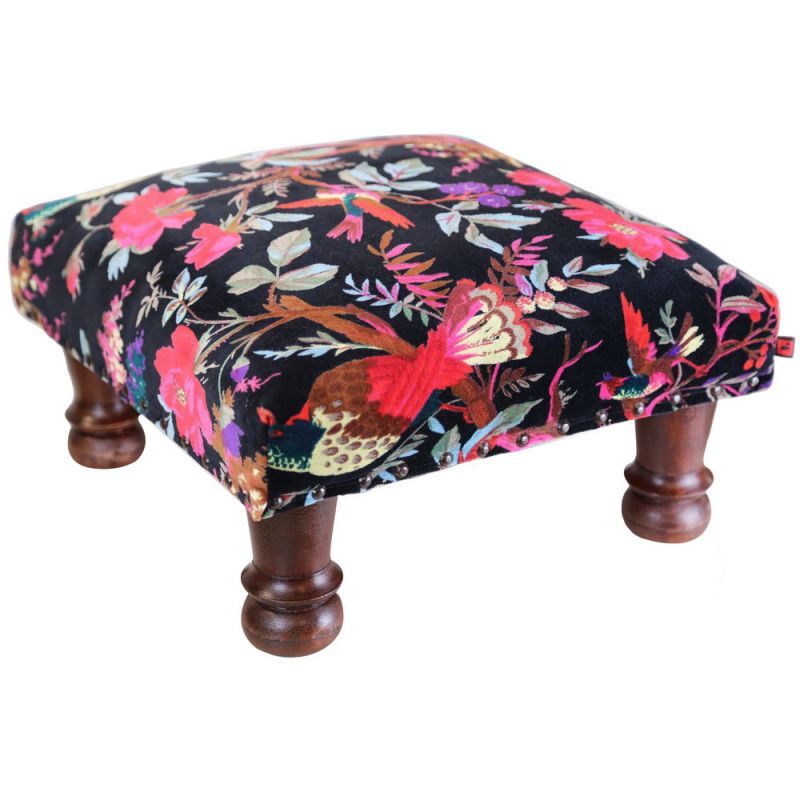 Footstool with velvet cotton 40x20cm