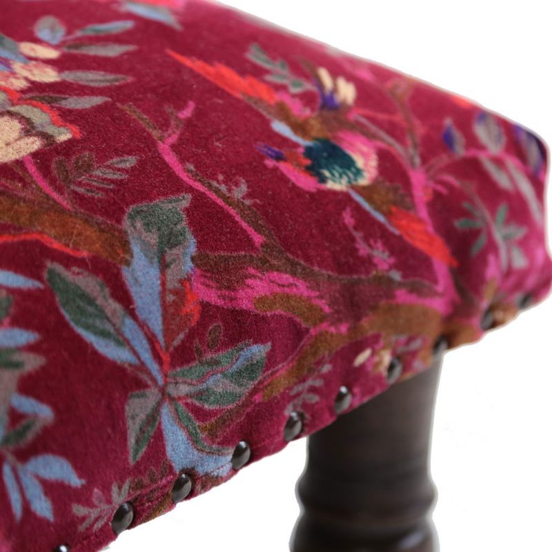 Footstool with velvet cotton