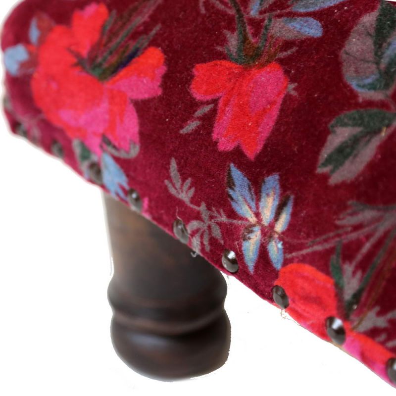 Footstool with velvet cotton