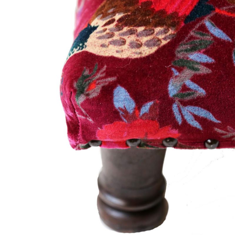 Footstool with velvet cotton