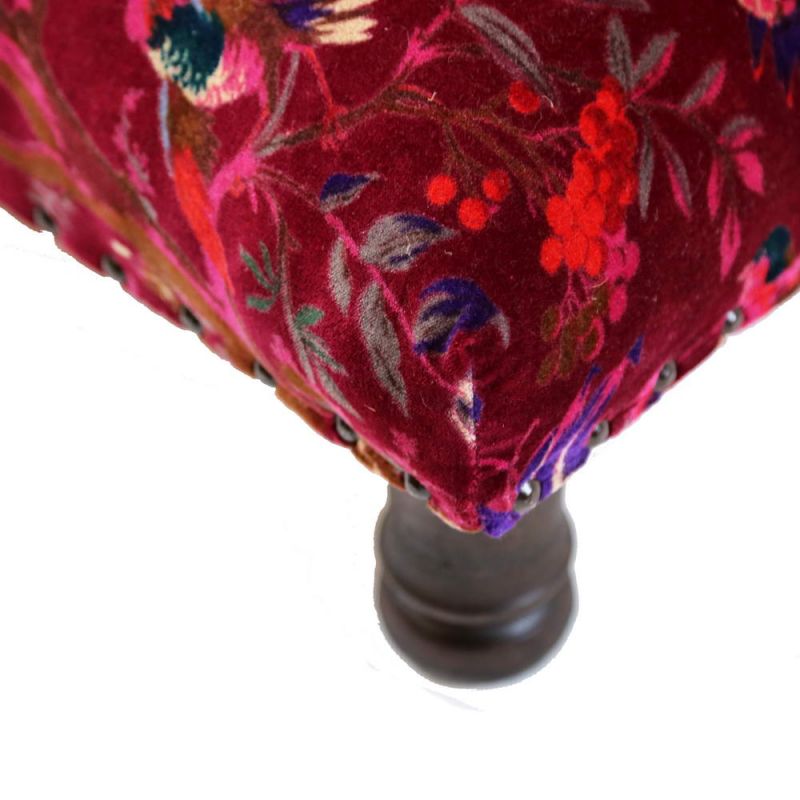 Footstool with velvet cotton