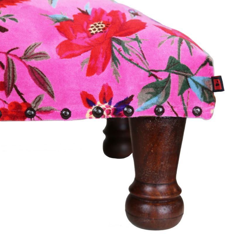 Footstool with velvet cotton 40x20cm