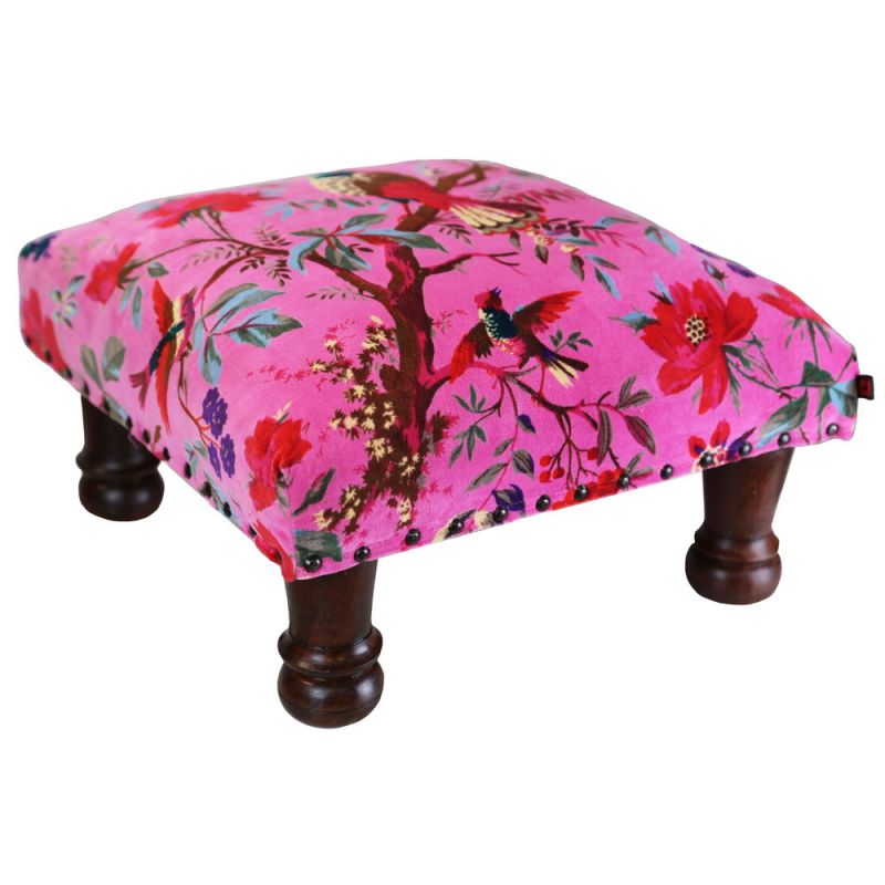 Footstool with velvet cotton 40x20cm