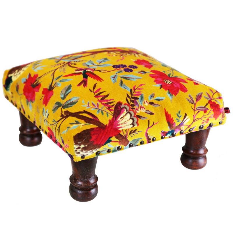 Footstool with velvet cotton 40x20cm