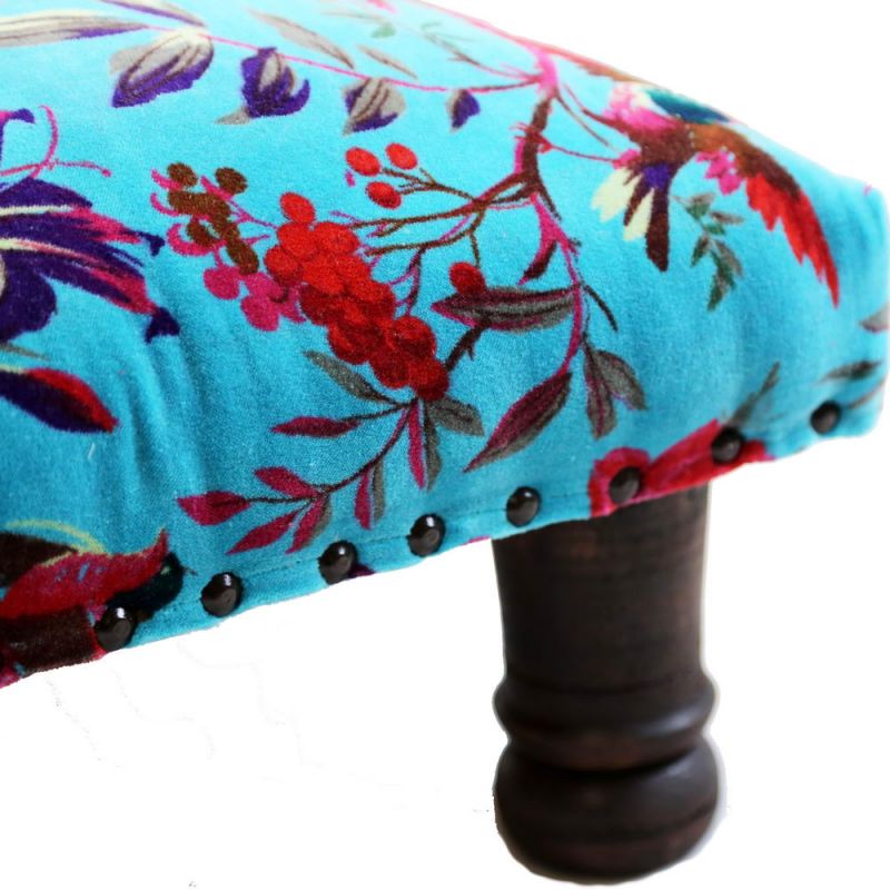 Footstool with velvet cotton