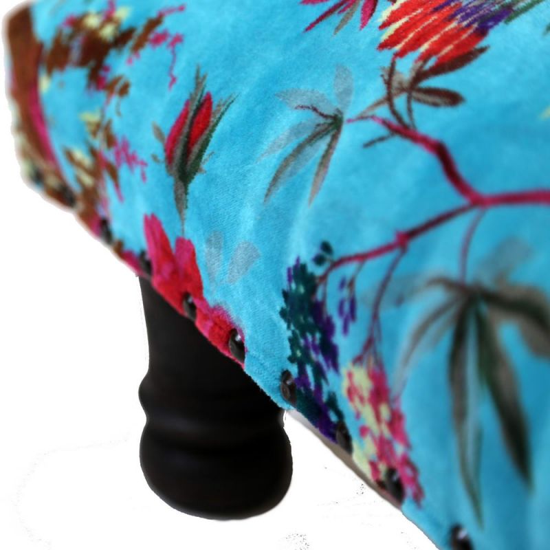 Footstool with velvet cotton