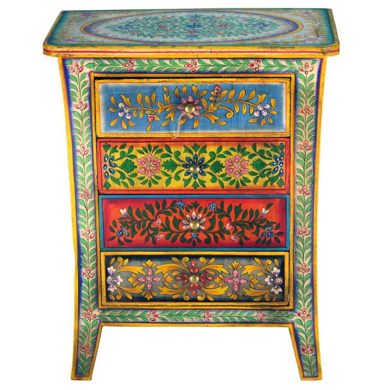 Hand Painted Bedside Cabinet 52 x 32 x 65cm