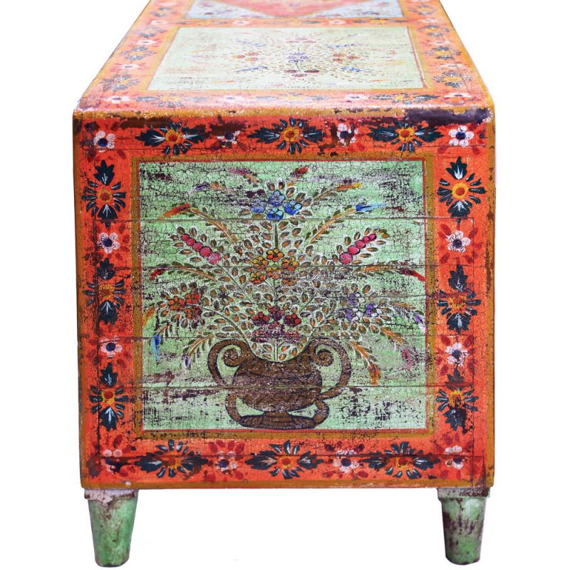 Hand painted cabinet, 2 doors, 2 drawers 150x46x61cm