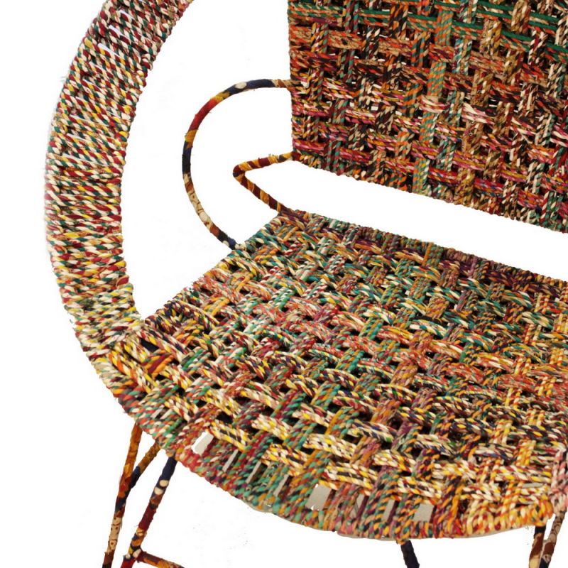 Recycle sari iron chair