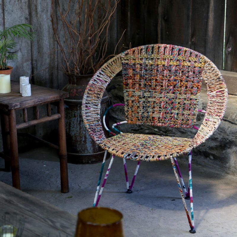 Recycle sari iron chair