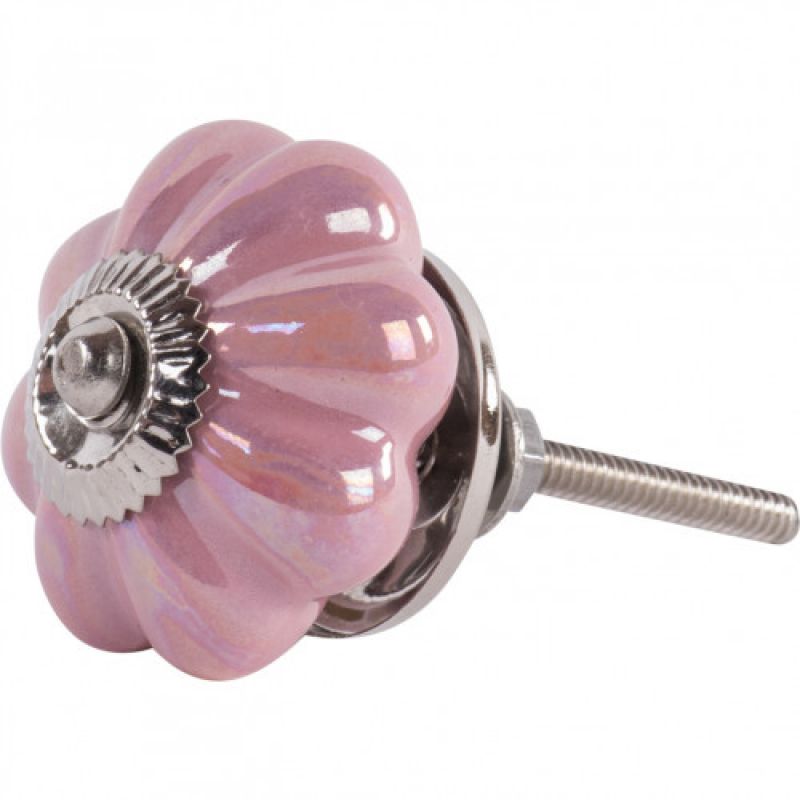 Πόμολο περλέ ροζ κεραμικό 