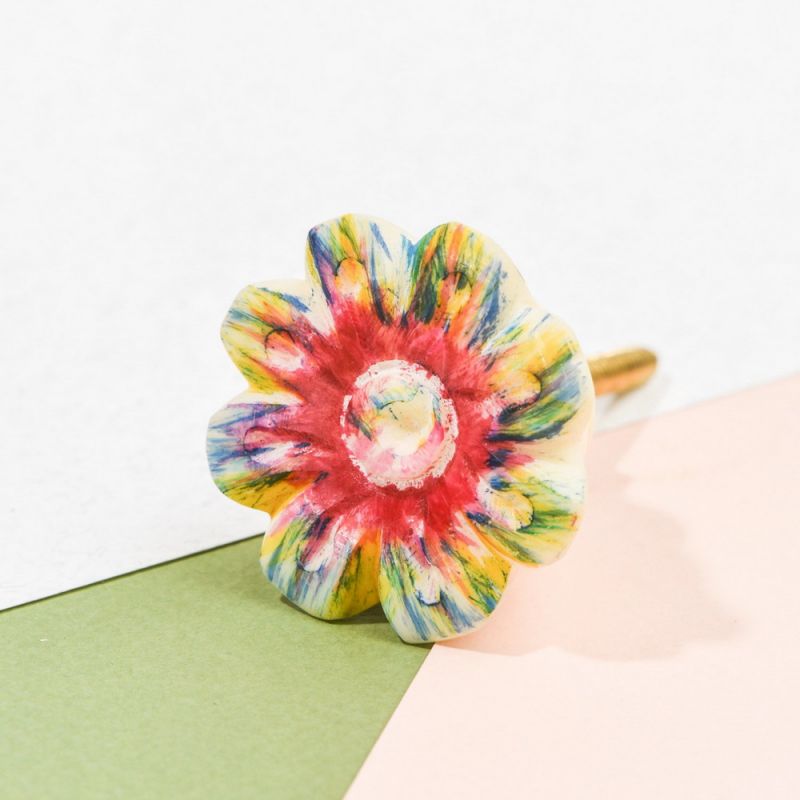 Πόμολο πολύχρωμο λουλούδι 