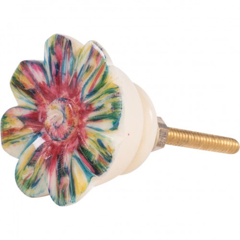 Πόμολο πολύχρωμο λουλούδι 