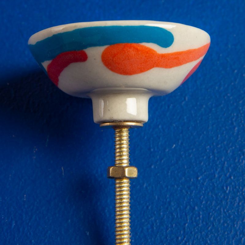 Abstract ceramic door knob Dia:5cm