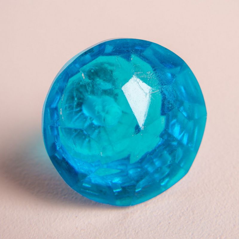 Blue faceted glass door knob Dia:4cm