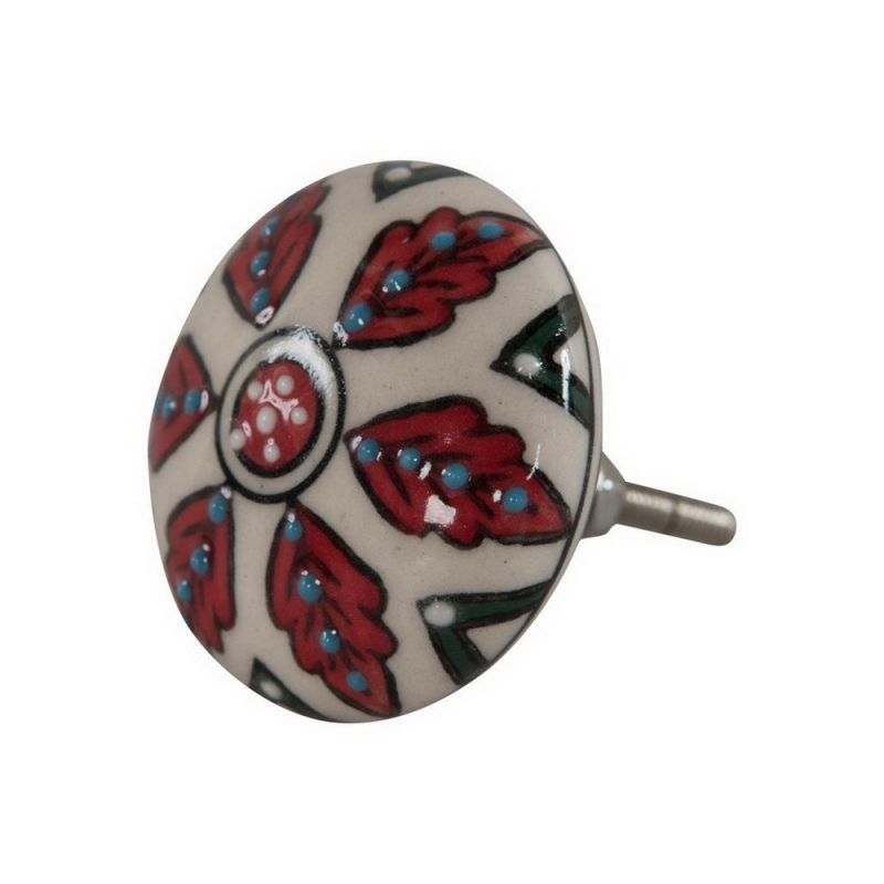 Πόμολο κεραμικό κόκκ./λευκό 5εκ.