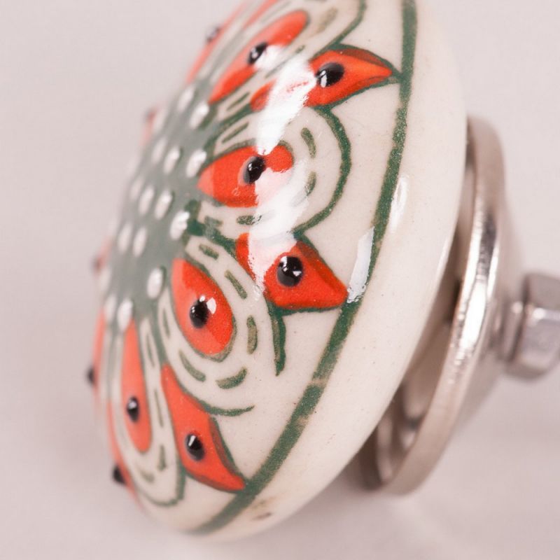 Textured ceramic door knob orange