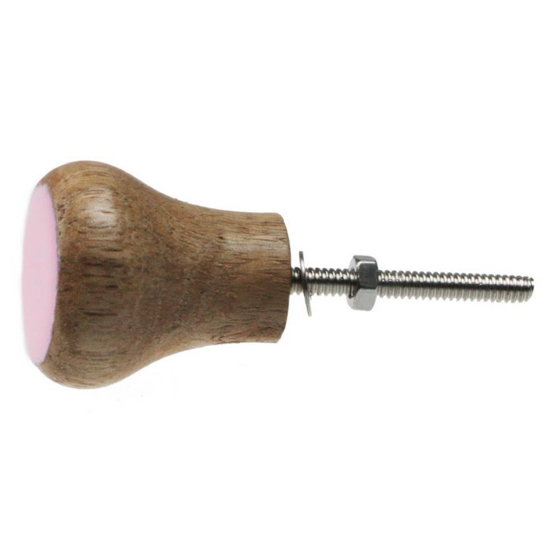 Pink wood & enamel door knob
