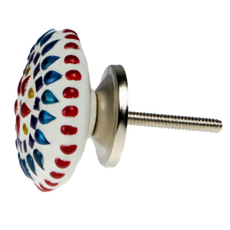 Flower mosaic door knob