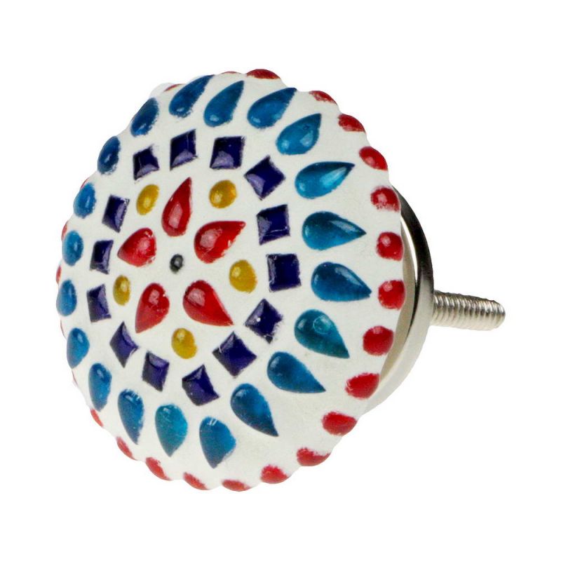 Flower mosaic door knob