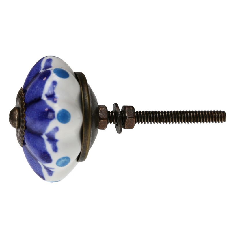 Knob ceramic blue star 4cm