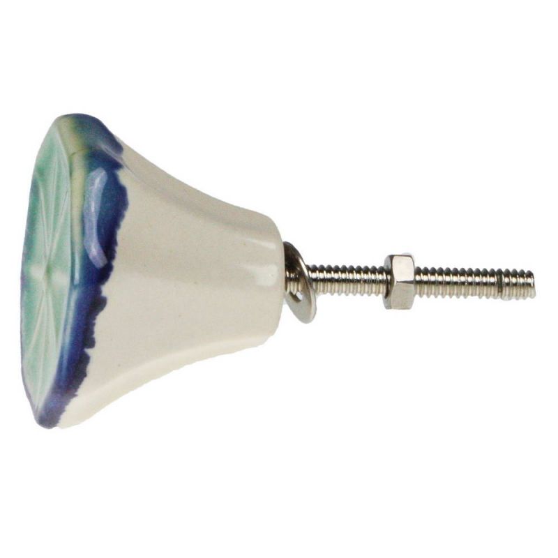 Blue & white crackle glaze ceramic door knob